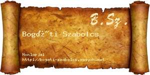 Bogáti Szabolcs névjegykártya